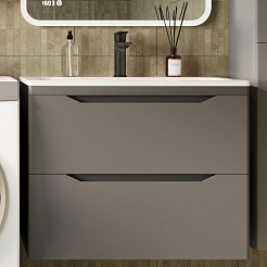 Style Line Мебель для ванной Марелла 70 Люкс Plus антискрейтч подвесная серая матовая – фотография-5